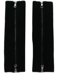 Moncler Manches zippées en maille nervurée - Noir