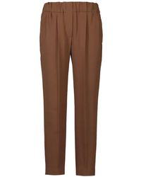 Brunello Cucinelli - Silk And Acetate Crêpe Cady Tailored Jogger Trousers - Lyst