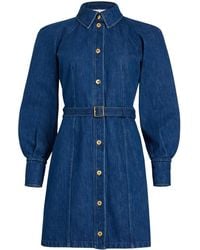 Patou - Denim Mini Shirt Dress - Lyst