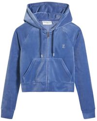 Juicy Couture - Diamante-Embellished Velour Hoodie - Lyst