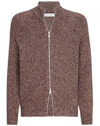 Brunello Cucinelli - Virgin Wool, Silk And Cashmere Chiné Cardigan - Lyst