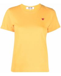 COMME DES GARÇONS PLAY - Cotton Embroidered-Logo T-Shirt - Lyst
