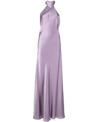 Michelle Mason - Backless Halter-Neck Tie Gown - Lyst