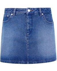 A.P.C. - A-Line Denim Skirt - Lyst