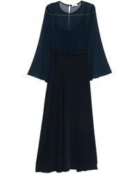 P.A.R.O.S.H. - Maxi-Jurk Met Ceintuur En Lange Mouwen - Lyst