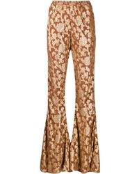 Mes Demoiselles フローラル フレアパンツ - ブラウン