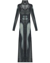 Jean Paul Gaultier - High-Neck Dots-Print Maxi Dress - Lyst