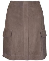 Akris - Suede Mini Skirt - Lyst