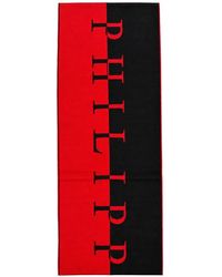 Philipp Plein - Logo-Intarsia Knitted Scarf - Lyst