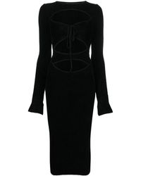ANDREADAMO - Cut-Out Ribbed Midi Dress - Lyst
