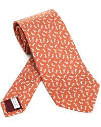 Ferragamo - Charlie Dog-Print Silk Tie - Lyst