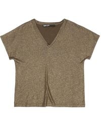 Bimba Y Lola - Lurex V-Neck T-Shirt - Lyst
