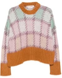 Marni - Checked Mohair Jumper - Lyst