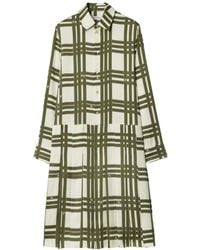 Burberry - Ribbon-Check Pleated Midi Dress - Lyst