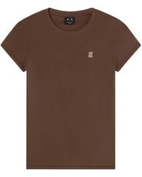 ARMANI EXCHANGE - Logo-Plaque T-Shirt - Lyst