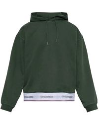 DSquared² - Logo-Tape Drawstring Hoodie - Lyst