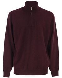 Brunello Cucinelli - Quarter-Zip Cashmere Sweater - Lyst