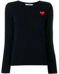 COMME DES GARÇONS PLAY - Heart-Appliqué Sweater - Lyst