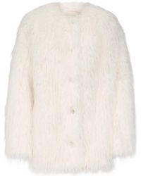 Loulou de Saison - Faux-Fur Collarless Coat - Lyst