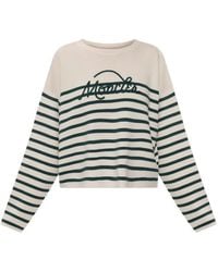 Moncler - Jersey A Rayas Con Logo Bordado - Lyst