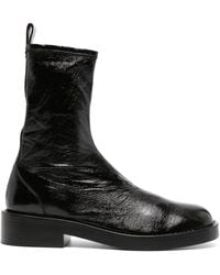 Courreges - Logo-Patch Cracked-Effect Boots - Lyst