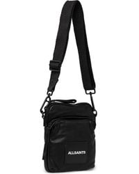 AllSaints - Falcon Logo-Plaque Leather Messenger Bag - Lyst