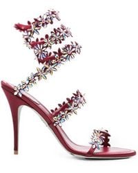 Rene Caovilla - Eva Crystal-Embellished Heeled Sandals - Lyst