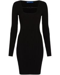 Karl Lagerfeld - Square-Neck Knitted Dress - Lyst