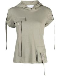 Blumarine - Cargo-pocket Hooded Cotton T-shirt - Lyst