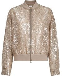 Brunello Cucinelli - Sequin-Embroidery Bomber Jacket - Lyst
