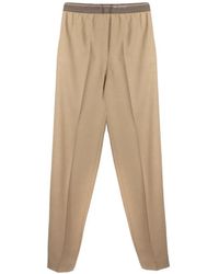 Semicouture - Pantalon À Taille Élastiquée Avec Pli - Lyst