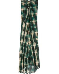 Dries Van Noten - Drapierter Rock Mit Karomuster - Lyst