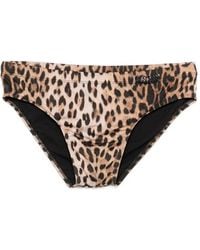 Moschino - Leopard-Print Logo-Plaque Swim Trunks - Lyst