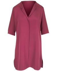 Peter Cohen - Short-Sleeve Silk Mini Dress - Lyst