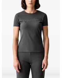 EA7 - Rhinestone-Embellished Logo-Print T-Shirt - Lyst