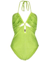 Self-Portrait - Hot-Fix Embellished Strappy Swimsuit - Lyst