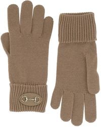Gucci - Horsebit Ribbed Gloves - Lyst