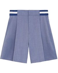 Loewe - Gestreifte Shorts Mit Logo-Stickerei - Lyst