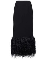 ROKSANDA - Jupe Mi-Longue Zari Bordée De Plumes - Lyst