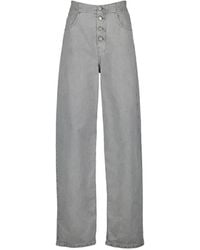 MM6 by Maison Margiela - Buttoned Leather-Patch Jeans - Lyst