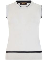 Moorer - Ribbed-Knit Contrast-Trim Vest - Lyst
