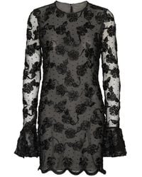 ROTATE BIRGER CHRISTENSEN - Flower Mesh Ls Mini Dress - Lyst