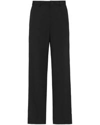 Prada - Triangle-Logo Wide-Leg Trousers - Lyst