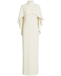 Alberta Ferretti - Cape-Overlay High-Neck Maxi Dress - Lyst