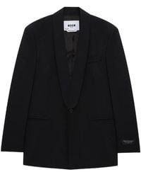 MSGM - Veste À Col Châle - Lyst