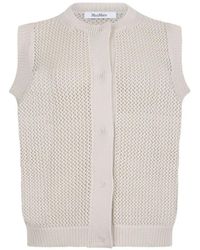 Max Mara - Nome Open Knit Button Vest - Lyst