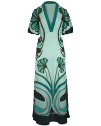 La DoubleJ - Robe Longue Marlene À Fleurs - Lyst