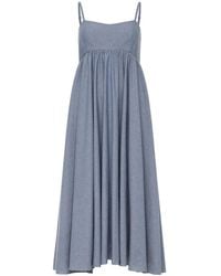 Azeeza - Chambray-Midikleid Mit Schleife - Lyst