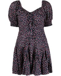 Polo Ralph Lauren - Floral-print Puff-sleeve Minidress - Lyst