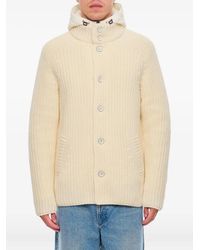 Herno - Hooded Ribbed Wool Cardigan - Lyst